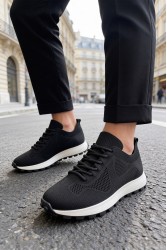 Mens Sneakers - Black White - 2409
