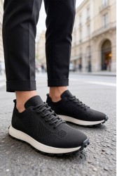 Mens Sneakers - Black White - 2409