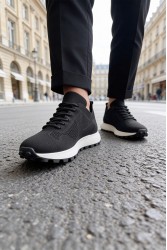Mens Sneakers - Black White - 2409
