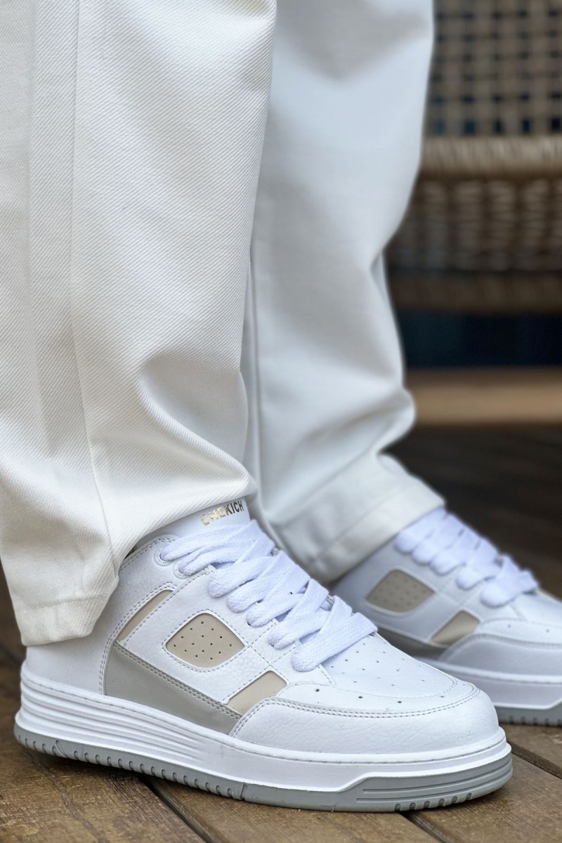 Erkek Sneaker - Beyaz Bej - 2410