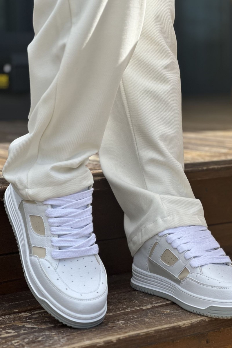 Erkek Sneaker - Beyaz Bej - 2410