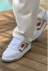 Erkek Sneaker - Beyaz Turuncu - 2410