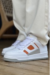 Erkek Sneaker - Beyaz Turuncu - 2410