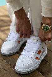 Erkek Sneaker - Beyaz Turuncu - 2410
