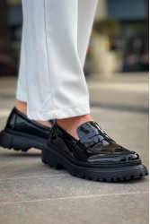 Erkek Mokasen - Siyah Rugan - 2417