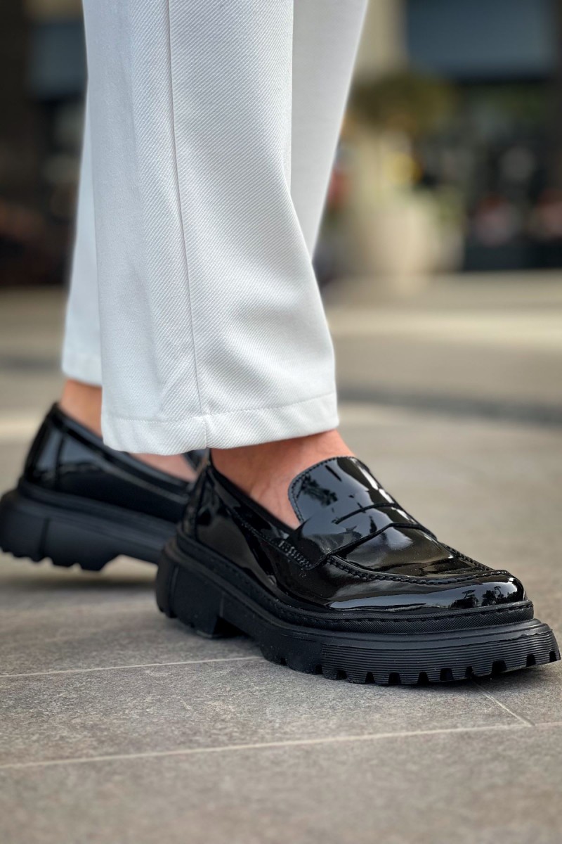 Erkek Mokasen - Siyah Rugan - 2417