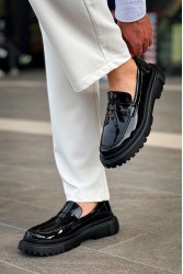 Erkek Mokasen - Siyah Rugan - 2417