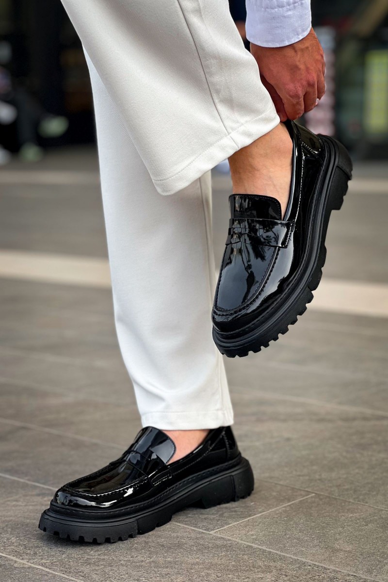 Erkek Mokasen - Siyah Rugan - 2417