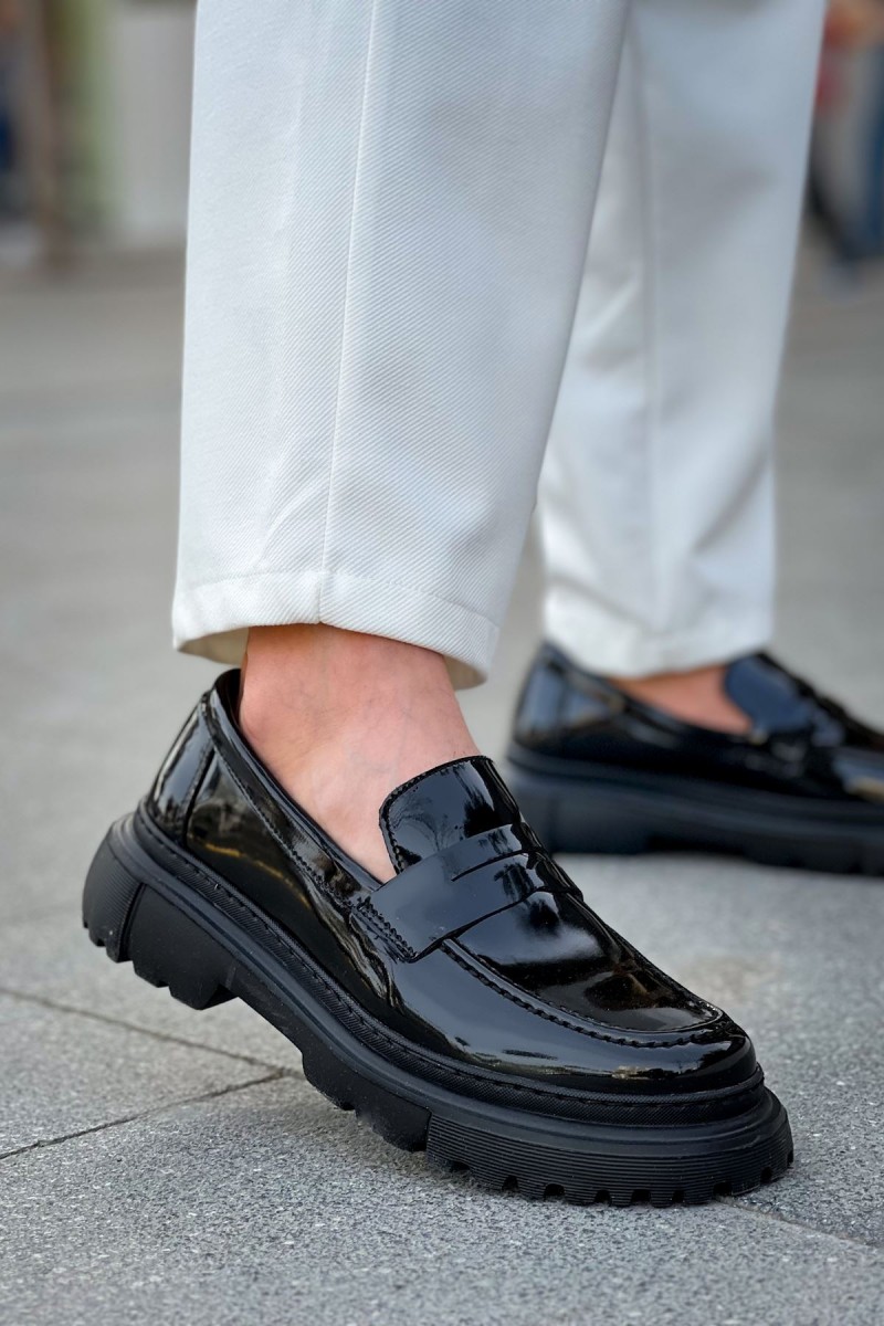 Erkek Mokasen - Siyah Rugan - 2417