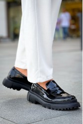 Erkek Mokasen - Siyah Rugan - 2417