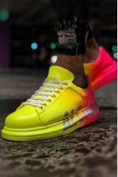 Erkek Sneaker - Sarı Pembe Aloha Boyalı - 254