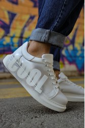 Erkek Sneaker - Beyaz Gümüş Cool Boyalı - 254