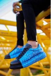 Erkek Sneaker - Mavi Siyah Boyalı - 254