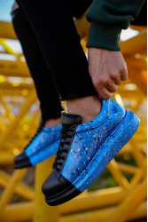 Erkek Sneaker - Mavi Siyah Boyalı - 254