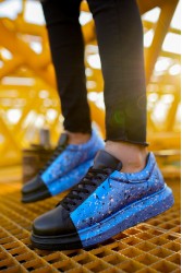 Erkek Sneaker - Mavi Siyah Boyalı - 254