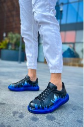 Mens Sneakers - Blue Black Painted 3 - 254