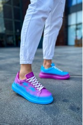 Mens Sneakers - Blue Purple Painted - 254