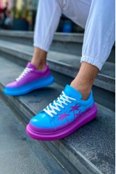 Mens Sneakers - Blue Purple Painted - 254
