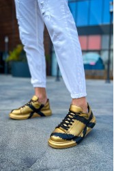 Mens Sneakers - Black Gold Painted 3 - 254