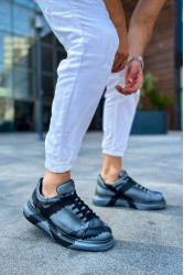 Mens Sneakers - Gray Black Painted 2 - 254