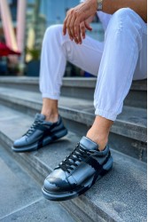 Mens Sneakers - Gray Black Painted 2 - 254