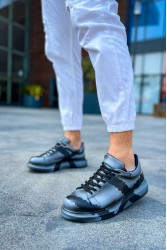 Mens Sneakers - Gray Black Painted 2 - 254