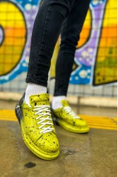 Erkek Sneaker - Yeşil Siyah Boyalı - 254