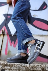 Erkek Sneaker - Gri Beyaz Yes Boyalı - 254