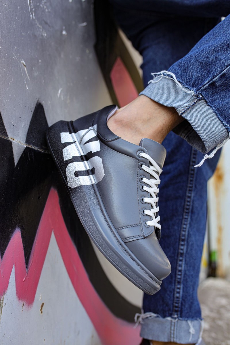 Erkek Sneaker - Gri Beyaz Yes Boyalı - 254