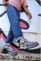 Erkek Sneaker - Gri Beyaz Yes Boyalı - 254