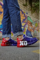 Erkek Sneaker - Mavi Kırmızı Yes Boyalı - 254