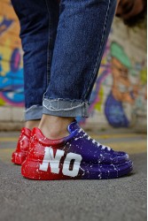 Erkek Sneaker - Mavi Kırmızı Yes Boyalı - 254