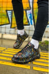 Erkek Sneaker - Sarı Mavi Kırmızı Boyalı - 254