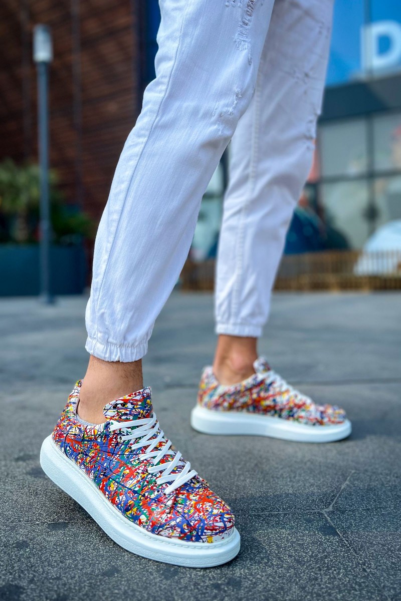 Mens Sneakers - Multicolor Painted - 254