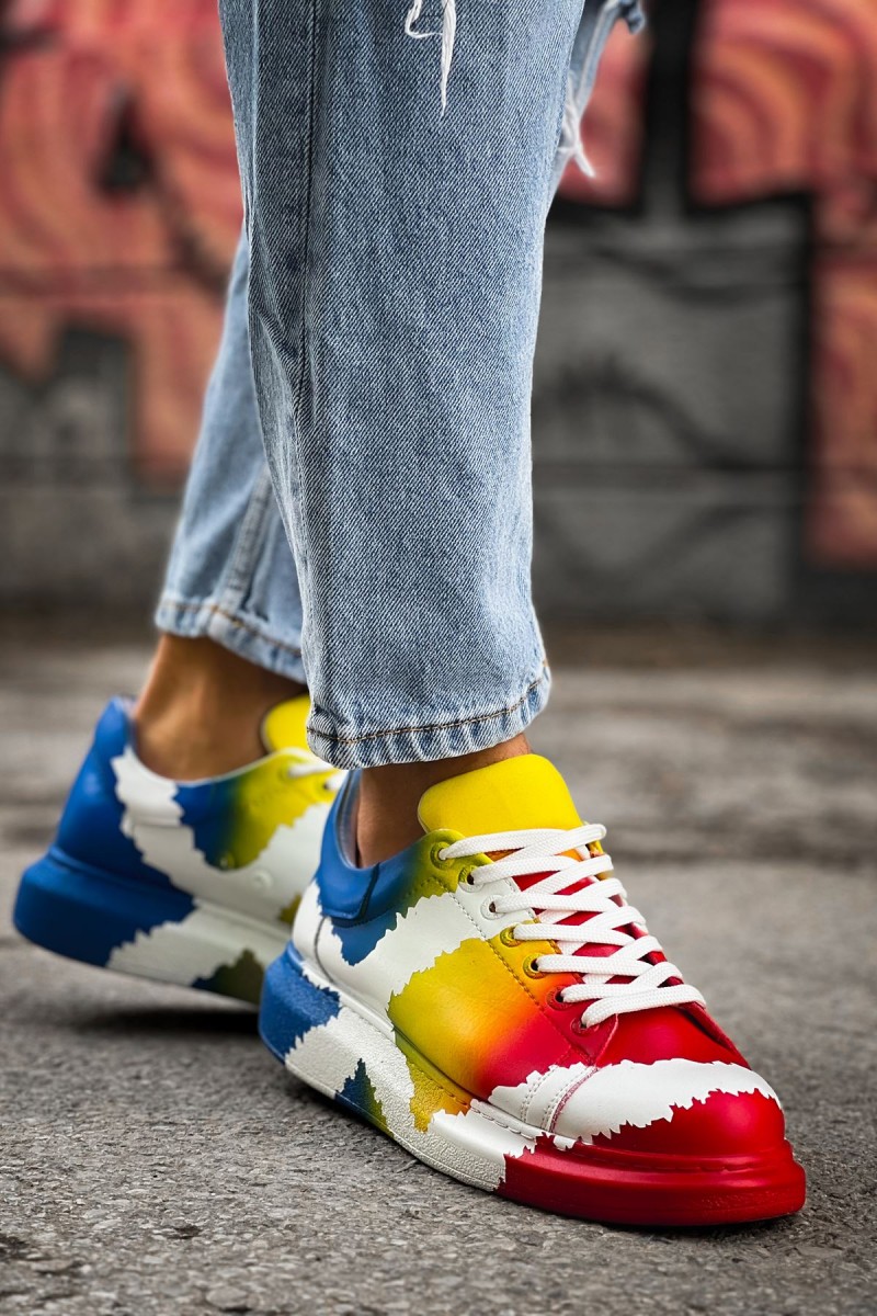 Mens Sneakers - Multicolor Painted 3 - 254