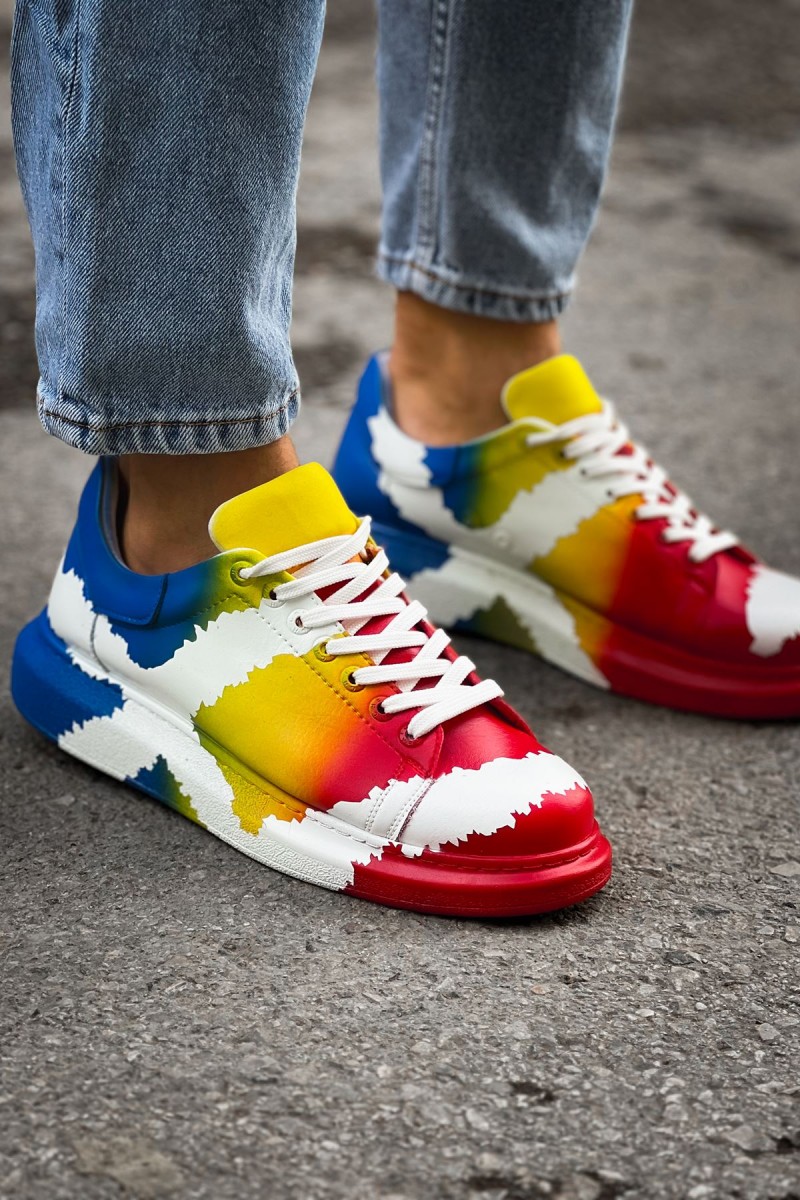 Mens Sneakers - Multicolor Painted 3 - 254