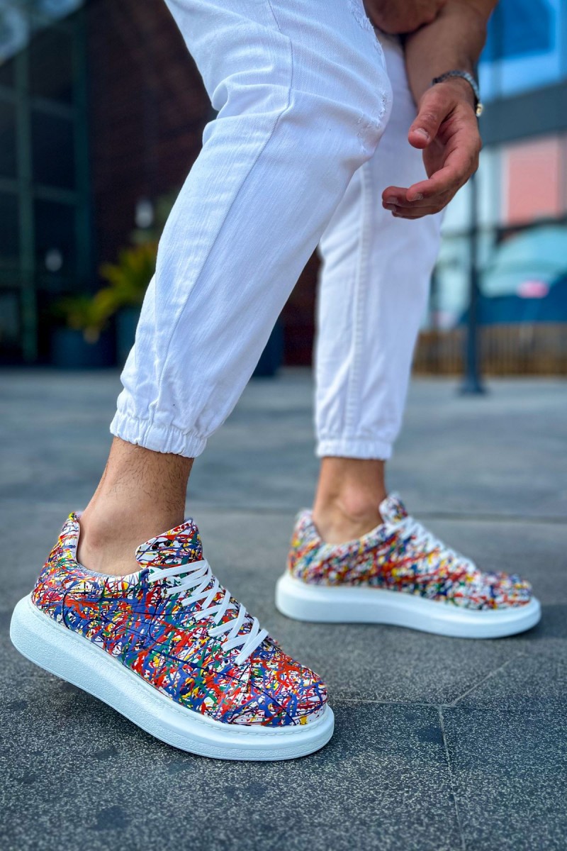 Mens Sneakers - Multicolor Painted - 254