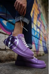 Mens Sneakers - Purple Painted - 254