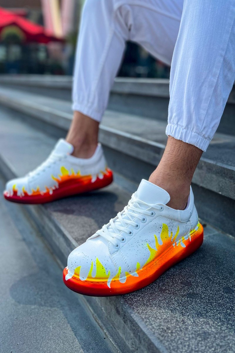 Erkek Sneaker - Kırmızı Boyalı - 254