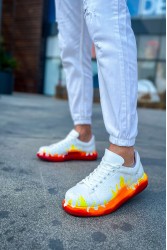 Erkek Sneaker - Kırmızı Boyalı - 254