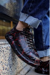 Erkek Sneaker - Kırmızı Beyaz Boyalı - 254