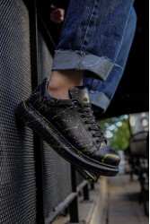 Mens Sneakers - Yellow Purple Painted - 254