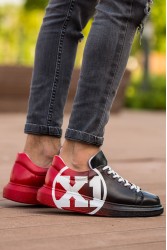Mens Sneakers - Black Red X1 Painted - 254