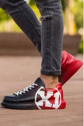 Mens Sneakers - Black Red X1 Painted - 254