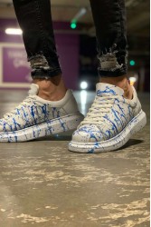 Erkek Sneaker - Mavi Beyaz Boyalı - 254