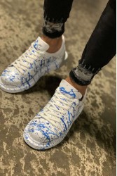 Erkek Sneaker - Mavi Beyaz Boyalı - 254