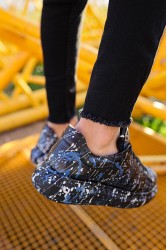 Erkek Sneaker - Mavi Mor Siyah Boyalı - 254