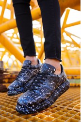 Erkek Sneaker - Mavi Mor Siyah Boyalı - 254