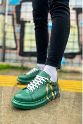 Erkek Sneaker - Yeşil Sarı Boyalı - 254