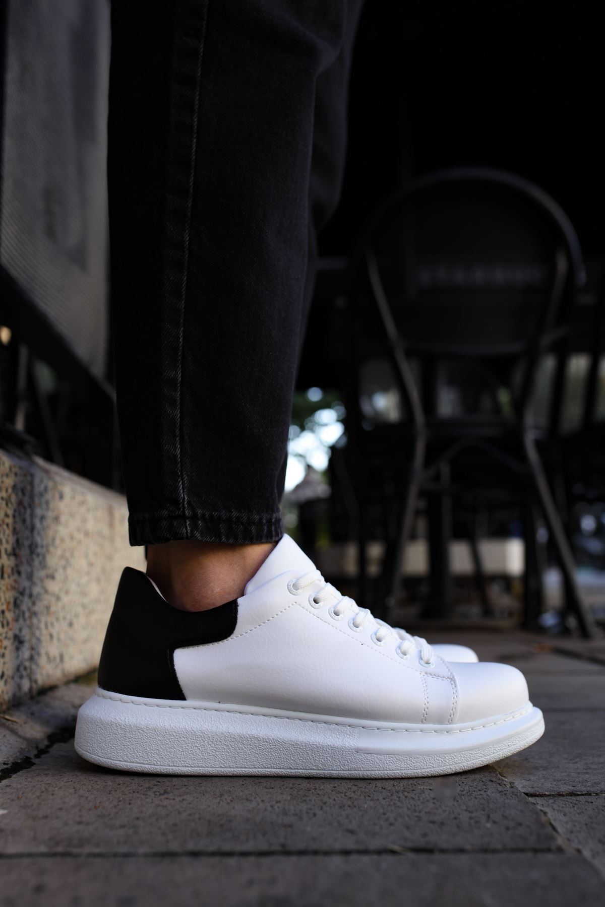 Erkek Sneaker - Beyaz Siyah - Apollo